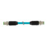 Ethernet, M12 Male to M12 Male, 1m, TPE Teal 24AWG